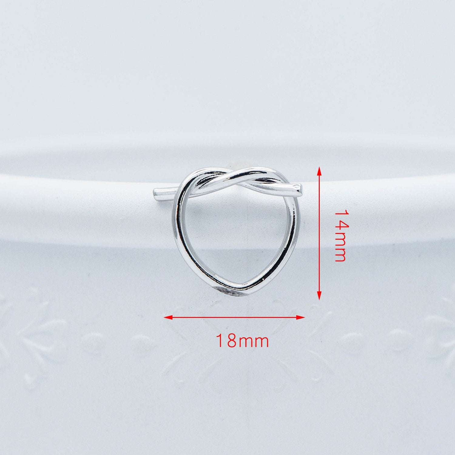 10pcs Gold/ Silver tone Heart Wire Earring Posts 18x14mm, Gold/ Rhodium plated Brass Ear Stud Components (GB-525)