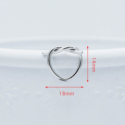 10pcs Gold/ Silver tone Heart Wire Earring Posts 18x14mm, Gold/ Rhodium plated Brass Ear Stud Components (GB-525)