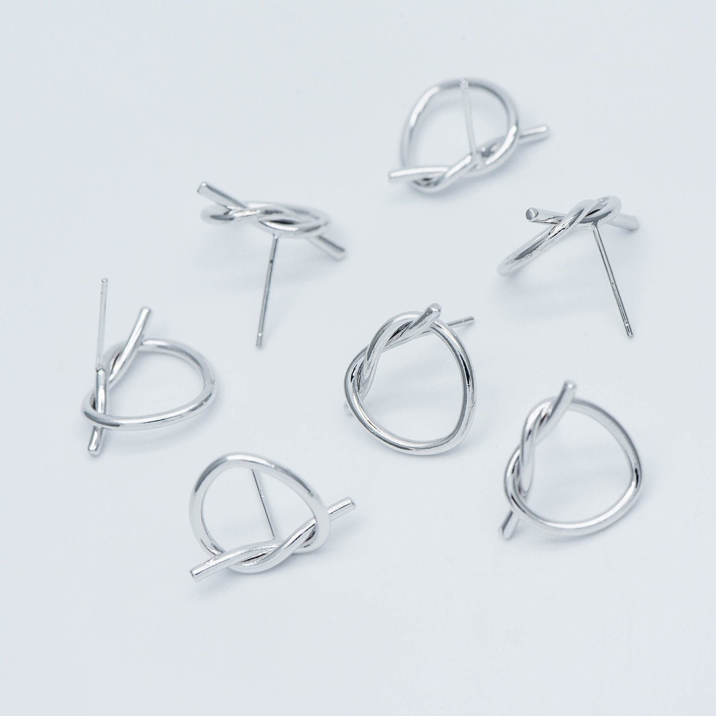 10pcs Gold/ Silver tone Heart Wire Earring Posts 18x14mm, Gold/ Rhodium plated Brass Ear Stud Components (GB-525)