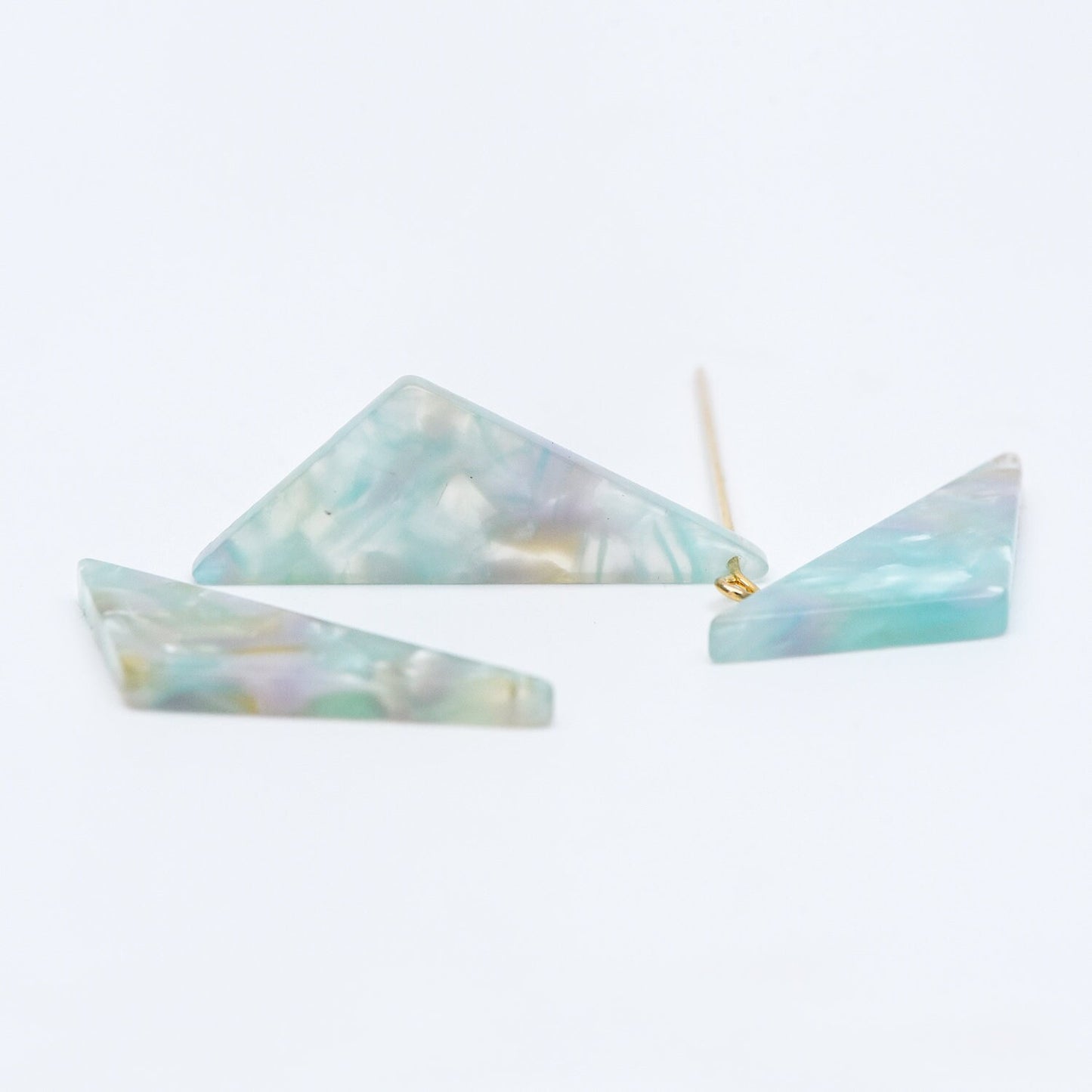 20pcs Tortoise Shell Acetate Triangle Pendants 33mm, Acrylic Craft Earring Components, Geometric Resin Charms (#HT-57)