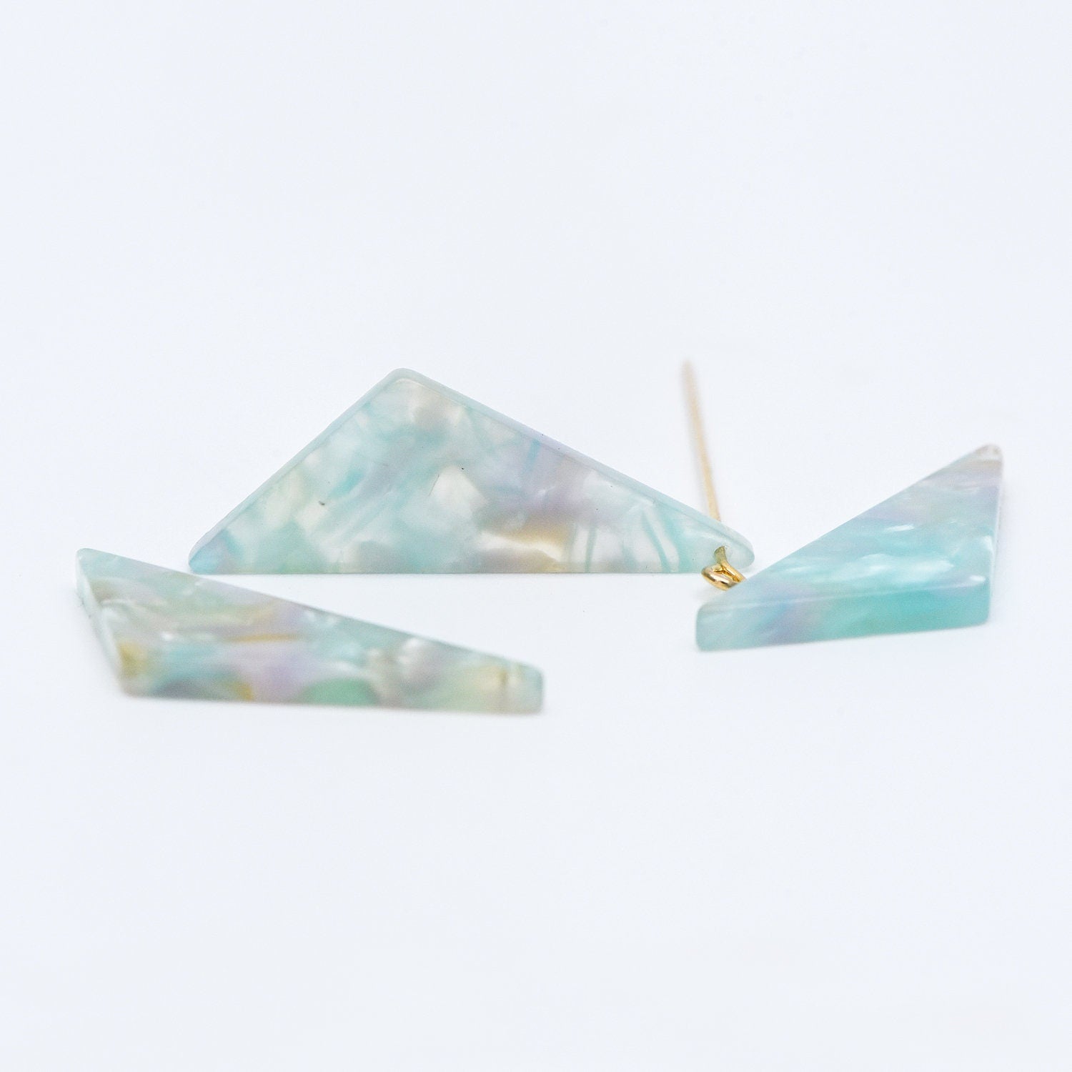 20pcs Tortoise Shell Acetate Triangle Pendants 33mm, Acrylic Craft Earring Components, Geometric Resin Charms (#HT-57)