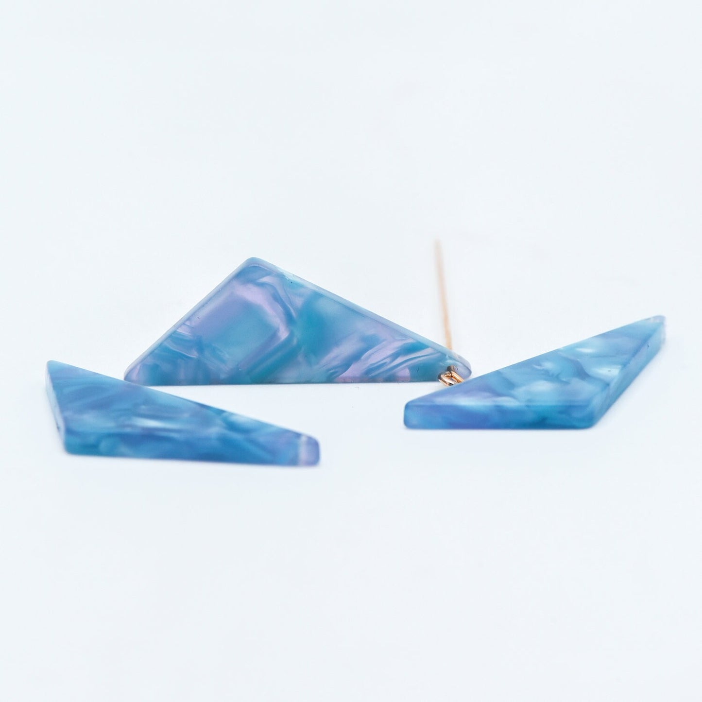 20pcs Tortoise Shell Acetate Triangle Pendants 33mm, Acrylic Craft Earring Components, Geometric Resin Charms (#HT-57)