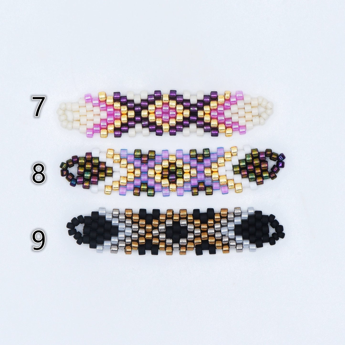 4pcs Seed Beads Charm Connectors 41x9mm, Japan Miyuki Seed Glass Beaded Bar Pendants (RM-33-NEW)