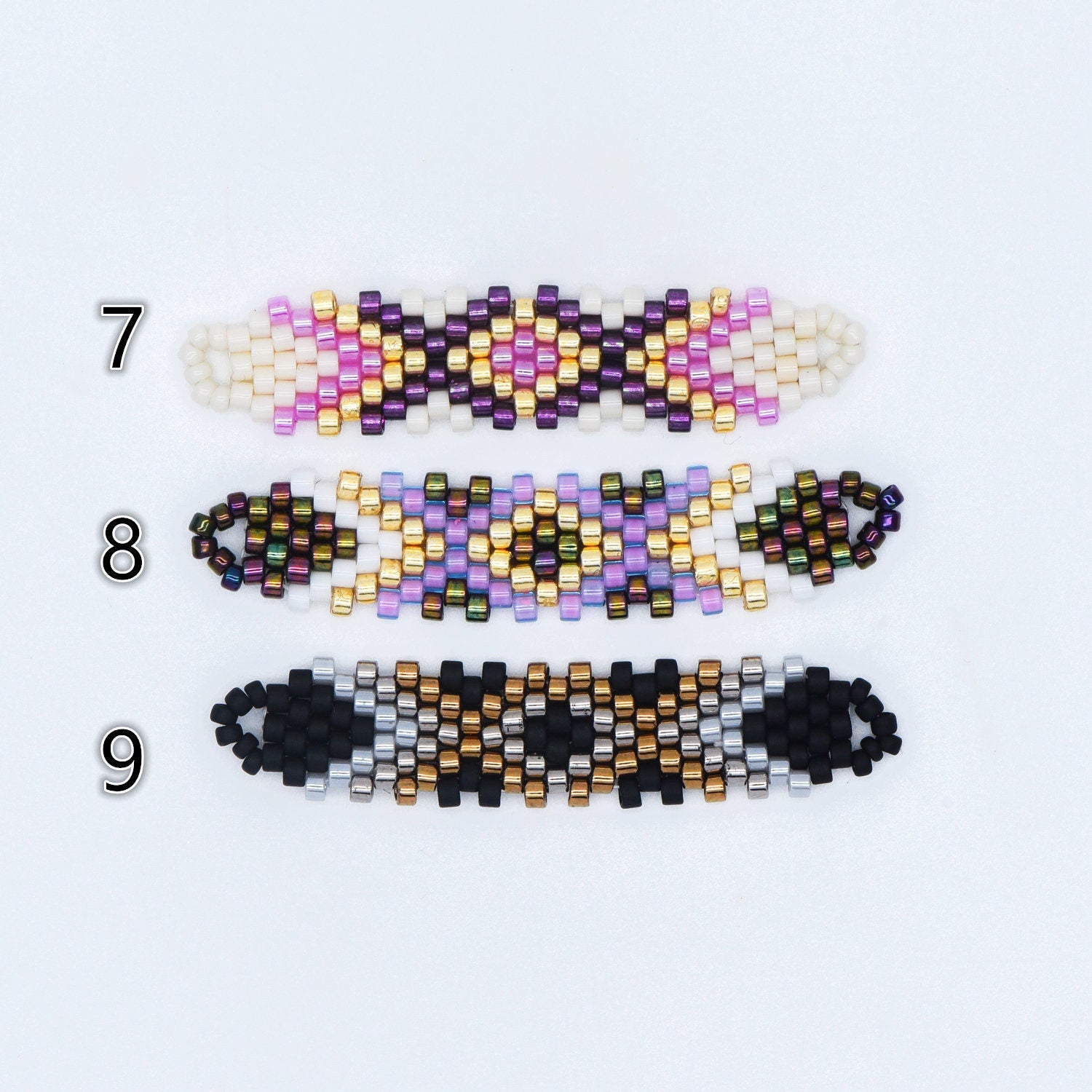 4pcs Seed Beads Charm Connectors 41x9mm, Japan Miyuki Seed Glass Beaded Bar Pendants (RM-33-NEW)
