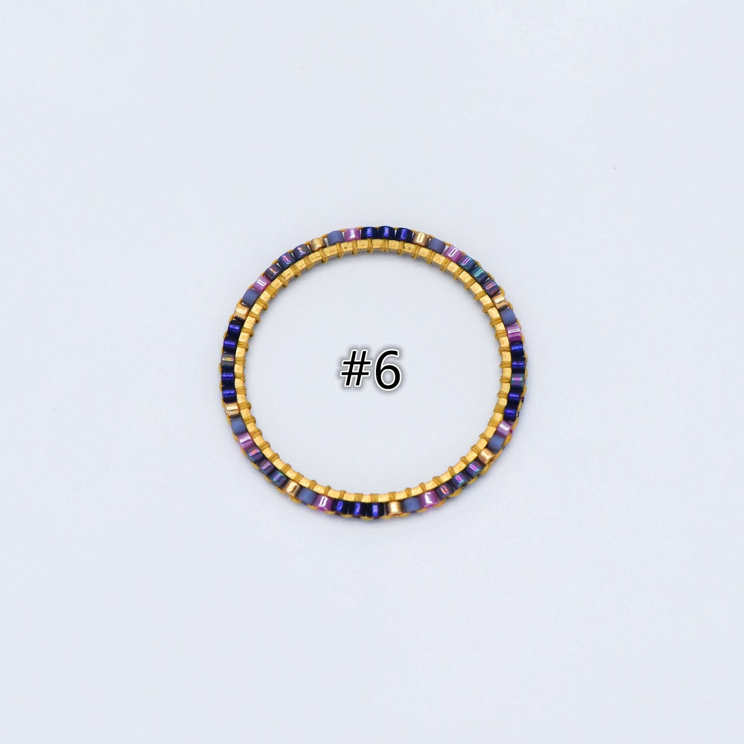 4pcs Miyuki Seed Bead Charm Connectors: Geometric Ring Pendants (RM-37)