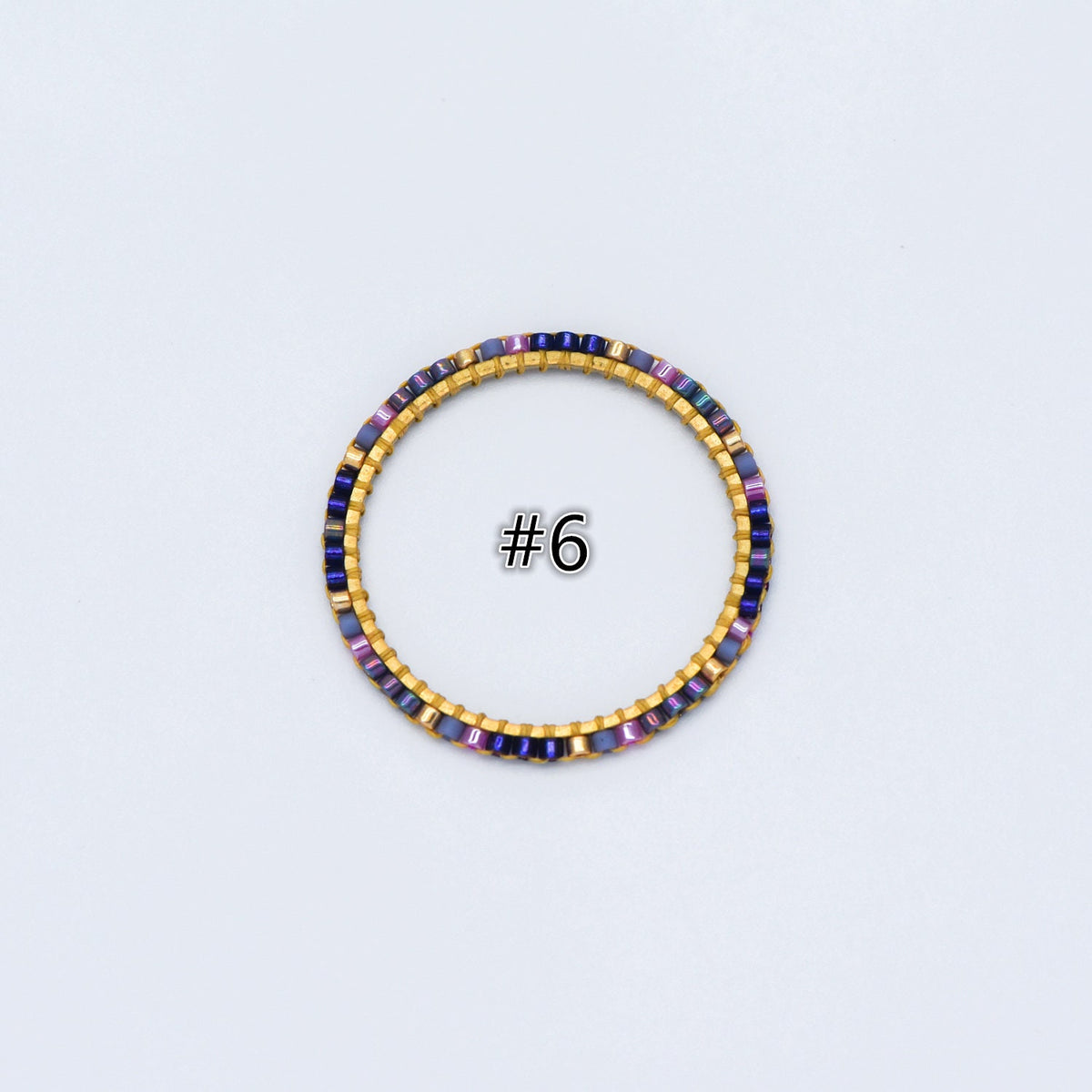 4pcs Miyuki Seed Bead Charm Connectors: Geometric Ring Pendants (RM-37)