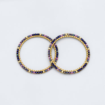 4pcs Miyuki Seed Bead Charm Connectors: Geometric Ring Pendants (RM-37)