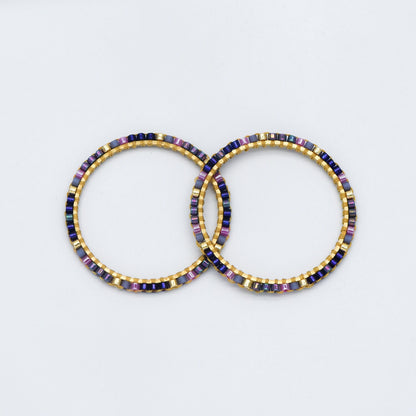 4pcs Miyuki Seed Bead Charm Connectors: Geometric Ring Pendants (RM-37)