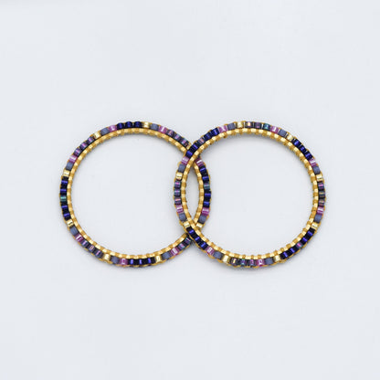 4pcs Miyuki Seed Bead Charm Connectors: Geometric Ring Pendants (RM-37)