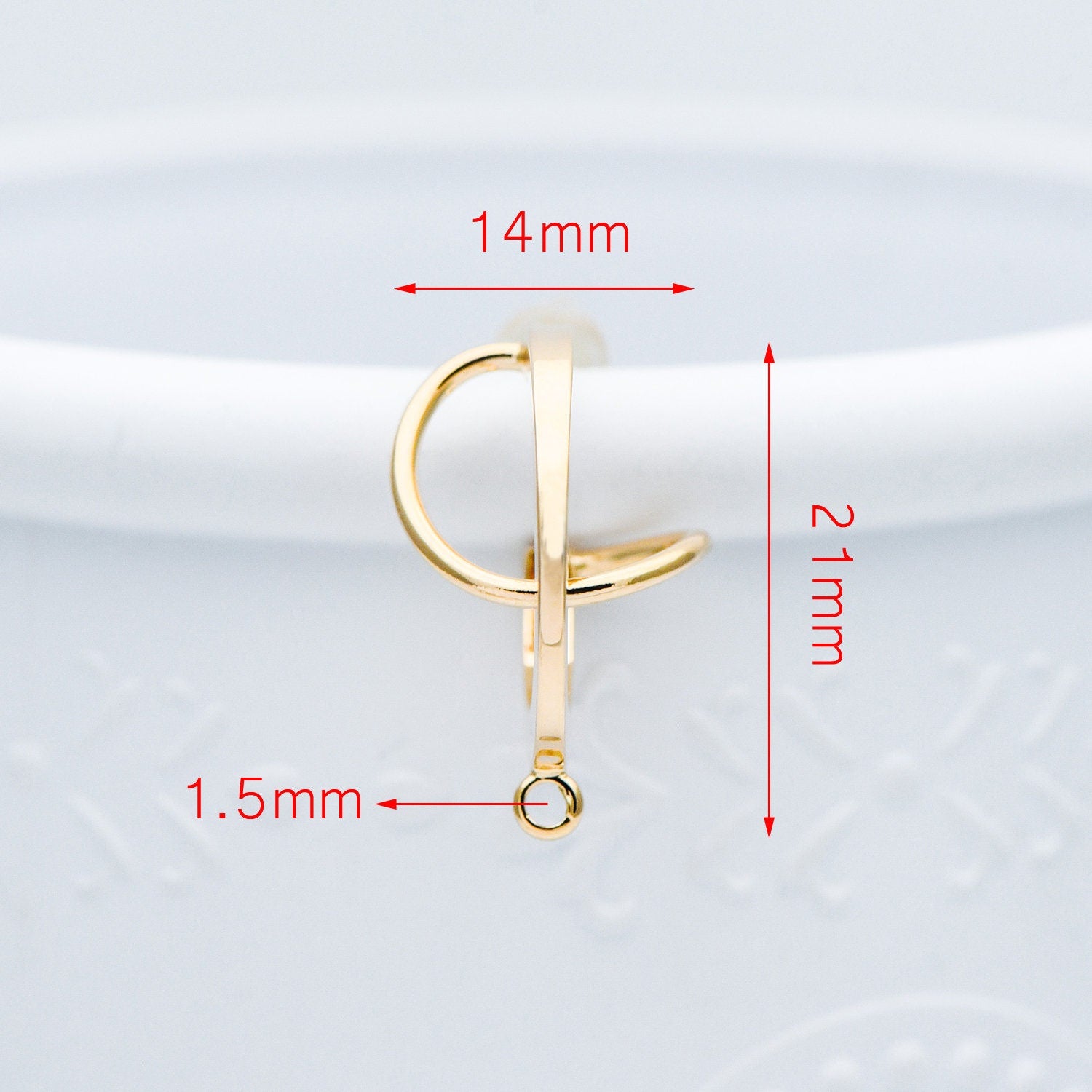 10pcs Gold/ Rhodium plated Brass Earring Posts, Geometric Circle Stud Earring, Circle Size 18mm (GB-596)