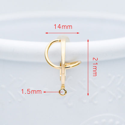 10pcs Gold/ Rhodium plated Brass Earring Posts, Geometric Circle Stud Earring, Circle Size 18mm (GB-596)