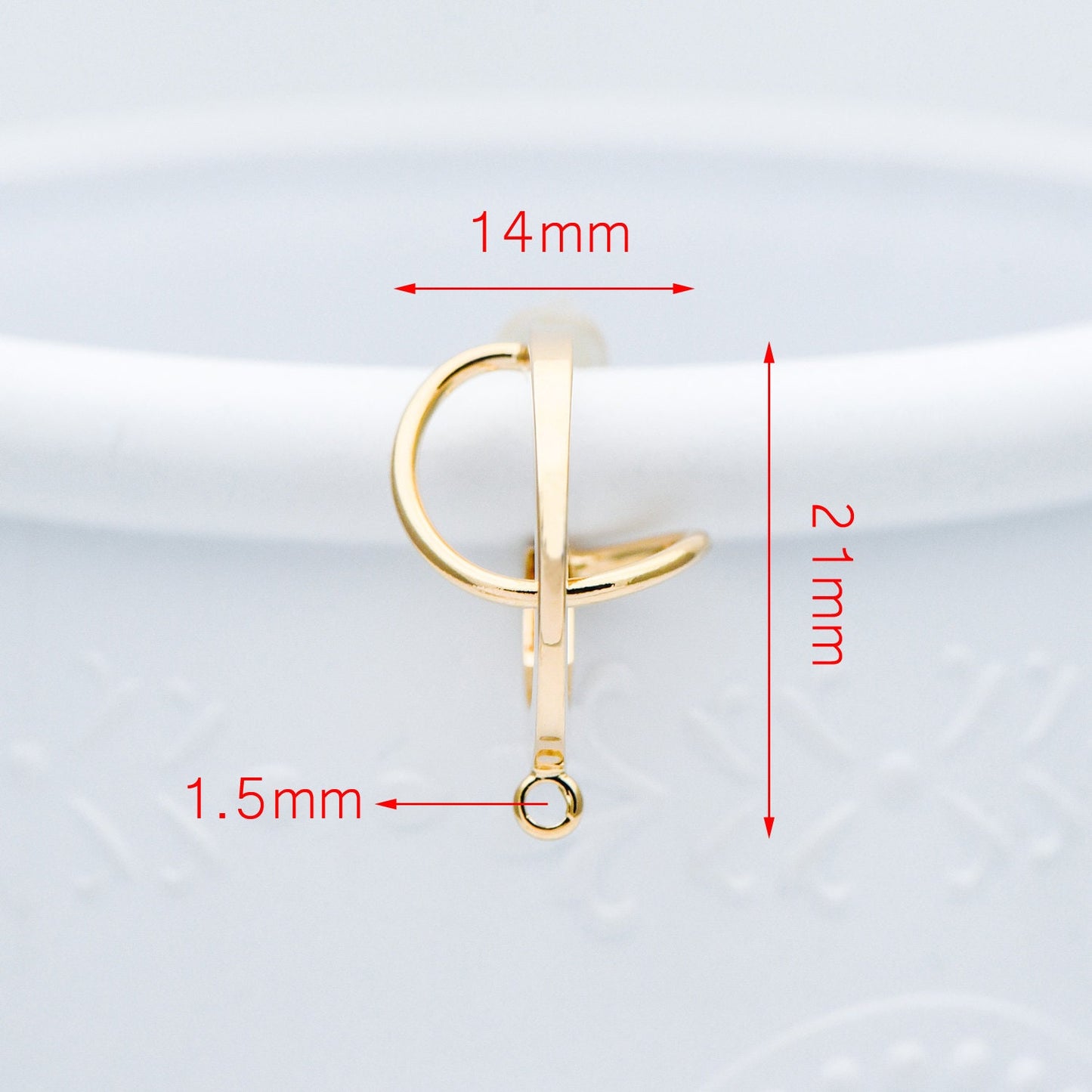 10pcs Gold/ Rhodium plated Brass Earring Posts, Geometric Circle Stud Earring, Circle Size 18mm (GB-596)