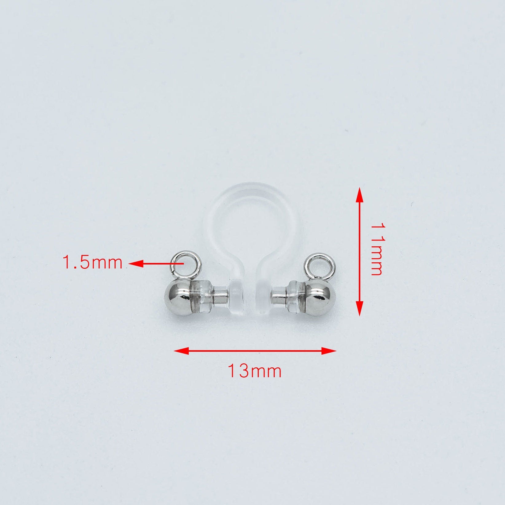 10pcs Resin Clip On Earring Findings, Gold/ Rhodium plated Brass Earwire, Gold/ Silver Non Pierced Earrings (GB-251-A)