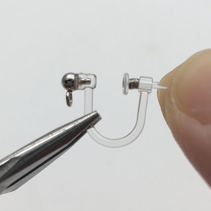 10pcs Resin Clip On Earring Findings,Gold/ Silver tone Non Pierced Earrings (GB-507)