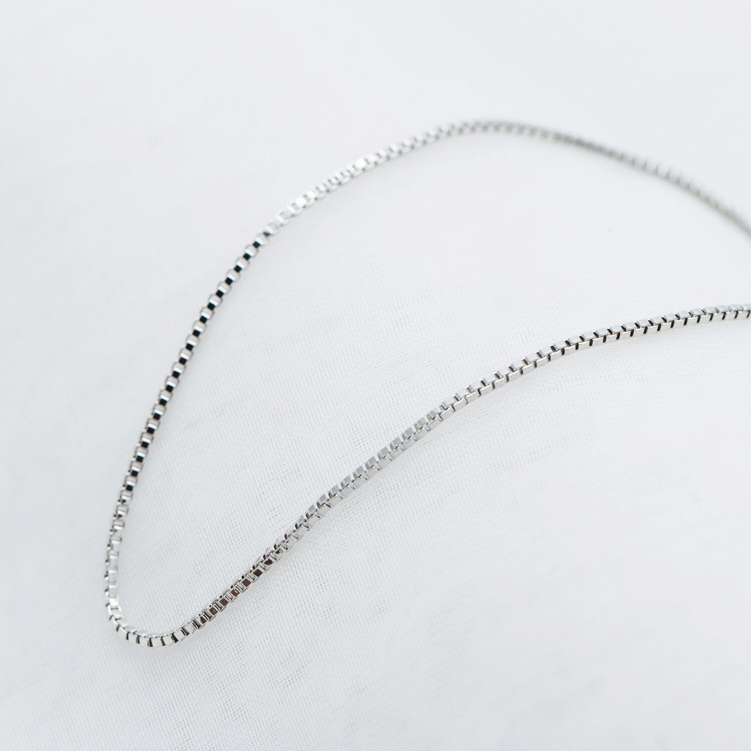 Rhodium plated Brass Box Chains, 0.7/ 0.9/ 1.1m Thin, Silver Tone Chain Findings (#LK-208)/ 1 Meter=3.3 ft