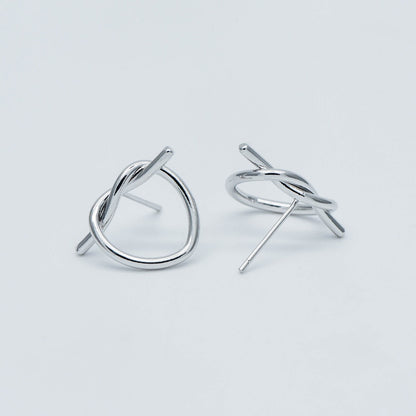 10pcs Gold/ Silver tone Heart Wire Earring Posts 18x14mm, Gold/ Rhodium plated Brass Ear Stud Components (GB-525)