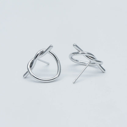10pcs Gold/ Silver tone Heart Wire Earring Posts 18x14mm, Gold/ Rhodium plated Brass Ear Stud Components (GB-525)