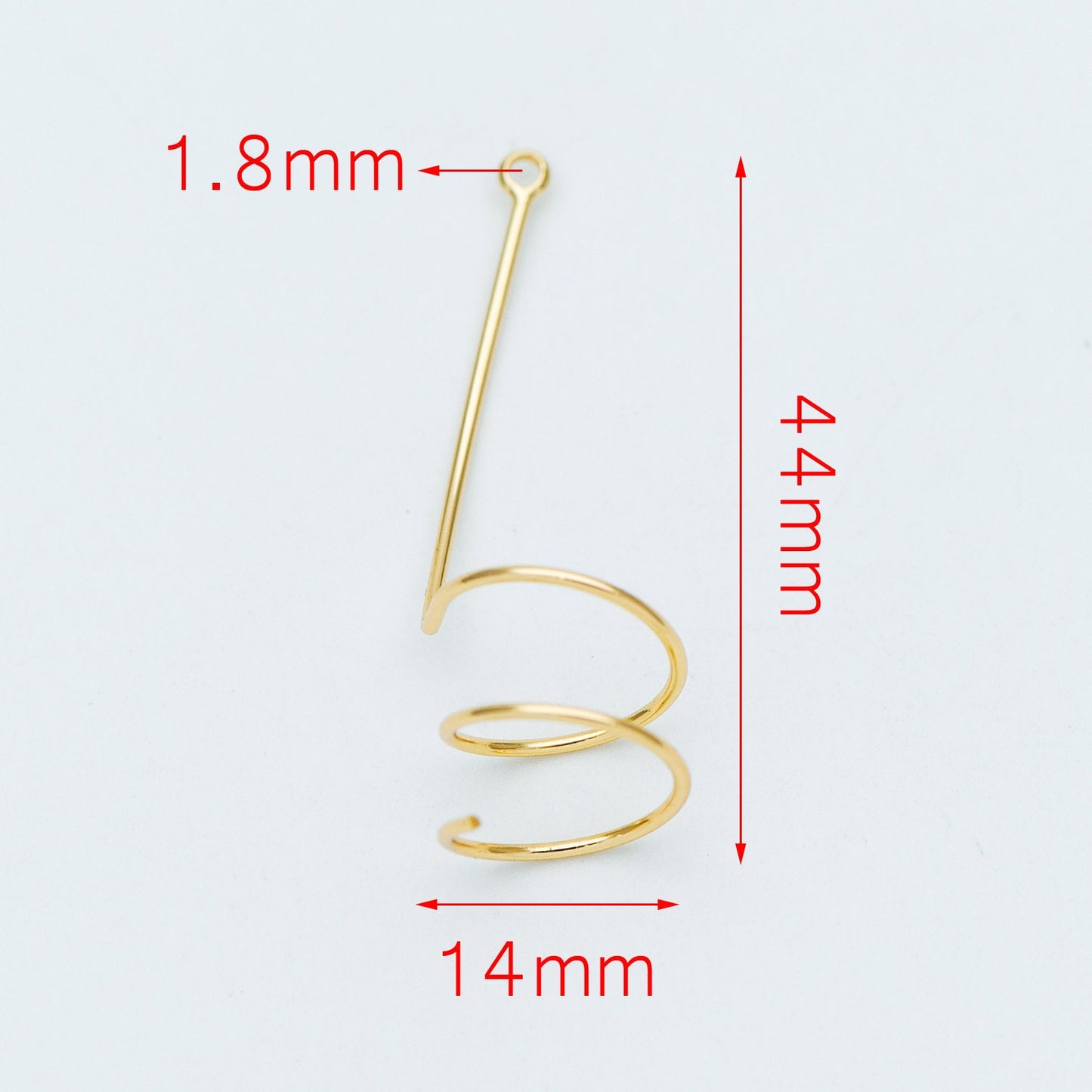 10pcs Gold plated Brass Wire Pendants 44x14mm, Earring Component Charms (GB-454-B)