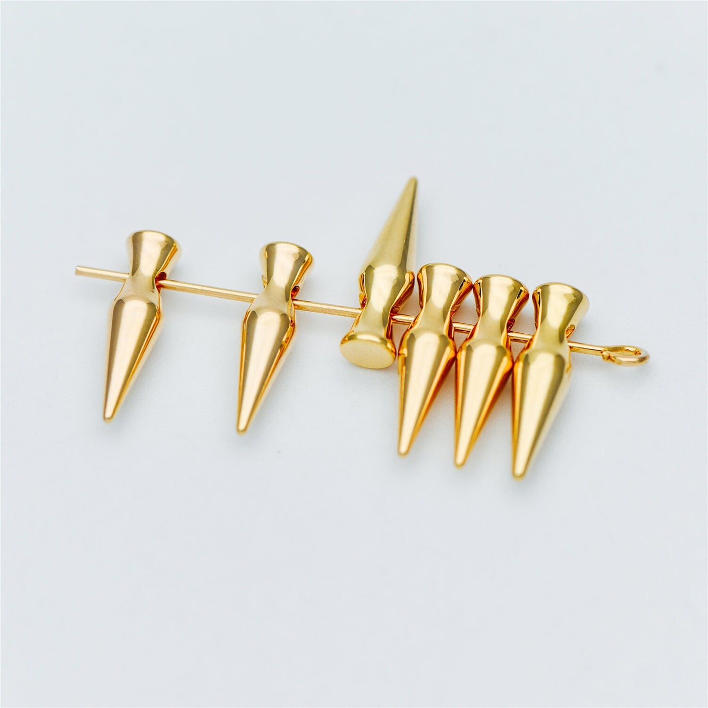 10pcs Gold plated Brass Bullet-shaped Charms 15x4mm, Arrow DANGLE Pendants (GB-609)