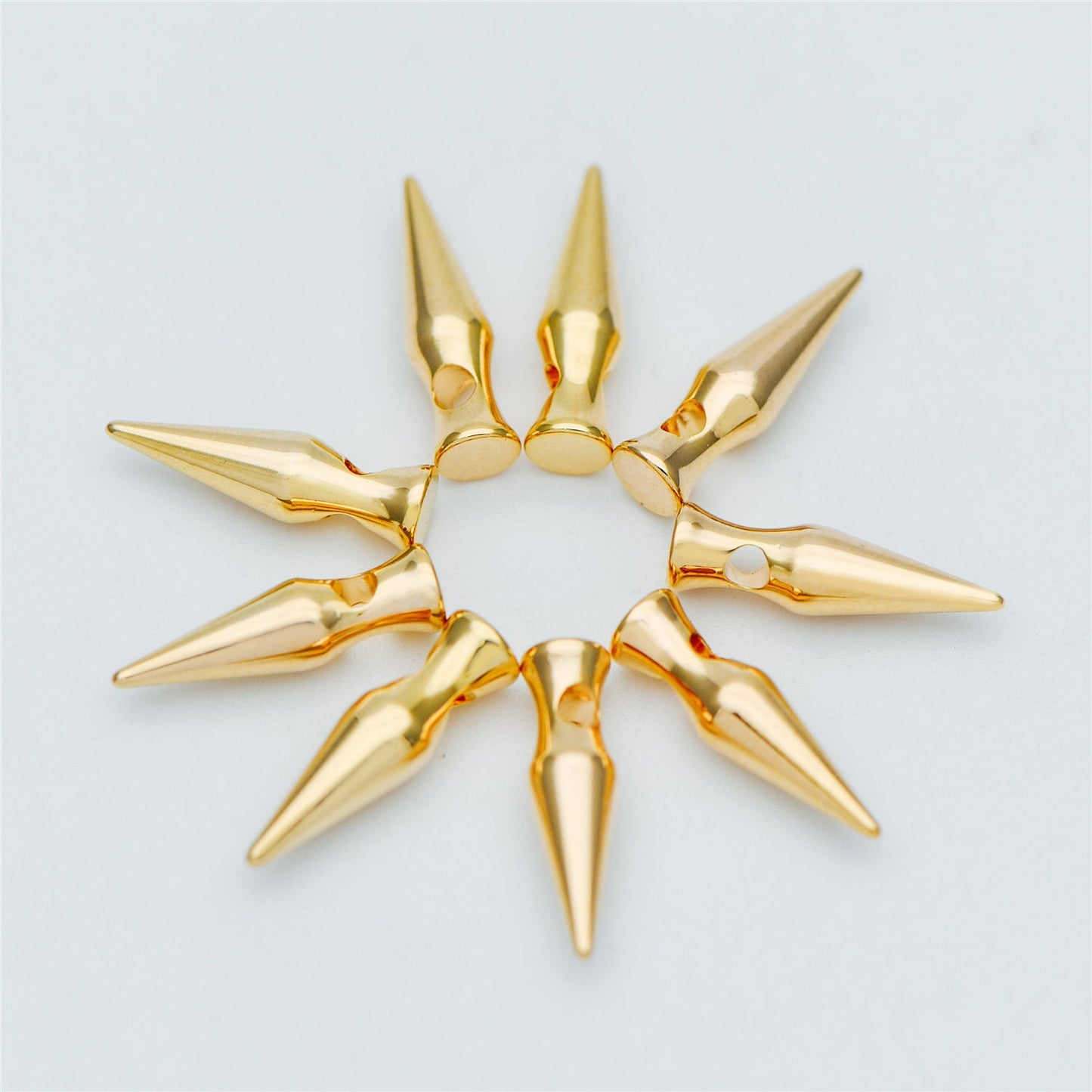 10pcs Gold plated Brass Bullet-shaped Charms 15x4mm, Arrow DANGLE Pendants (GB-609)