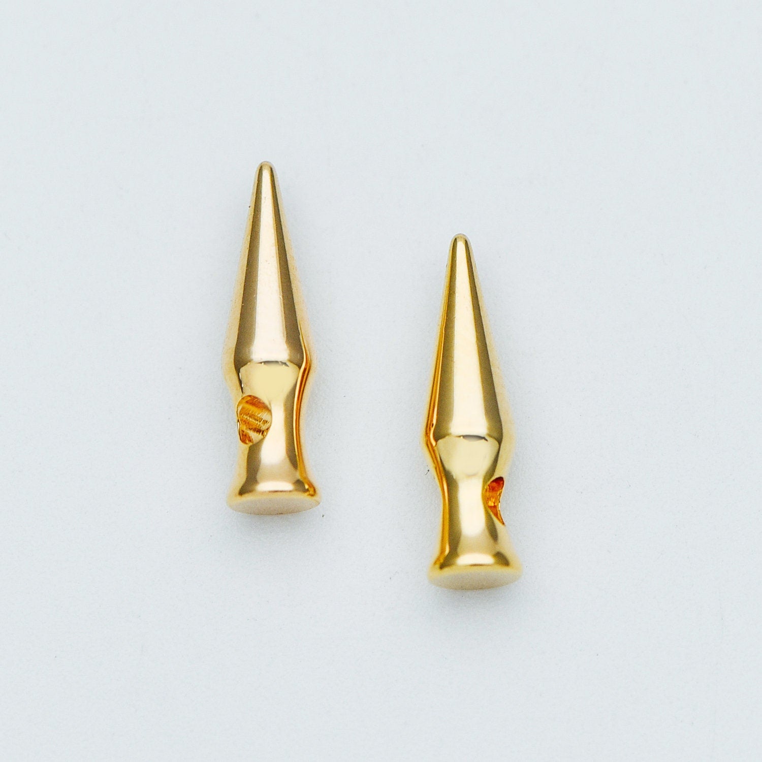 10pcs Gold plated Brass Bullet-shaped Charms 15x4mm, Arrow DANGLE Pendants (GB-609)