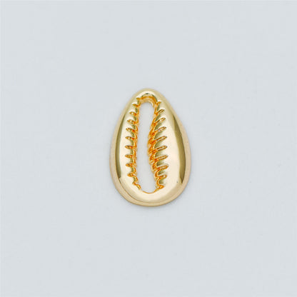 10pcs Gold/ Silver tone Shell Charm Pendants 12x8mm, Seashell Shaped Beads Connectors (GB-3936-B)