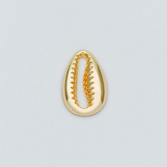 10pcs Gold/ Silver tone Shell Charm Pendants 12x8mm, Seashell Shaped Beads Connectors (GB-3936-B)