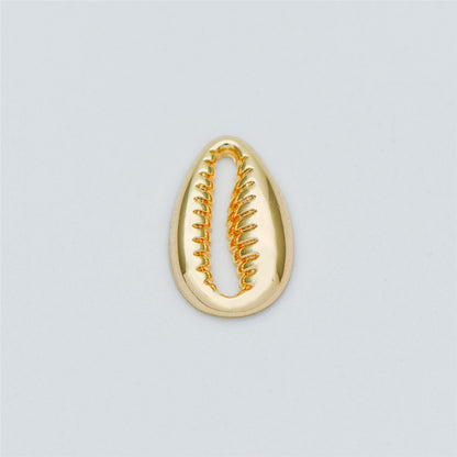 10pcs Gold/ Silver tone Shell Charm Pendants 12x8mm, Seashell Shaped Beads Connectors (GB-3936-B)
