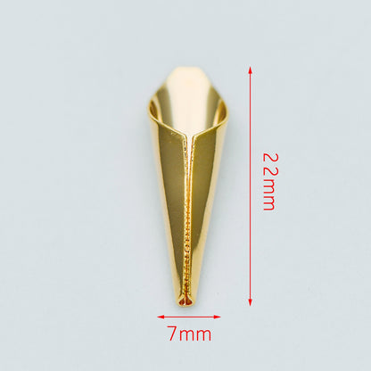 10pcs Gold Floral Bead Tassel Caps 22x7mm, Real Gold plated Brass Cap Ends (GB-626)