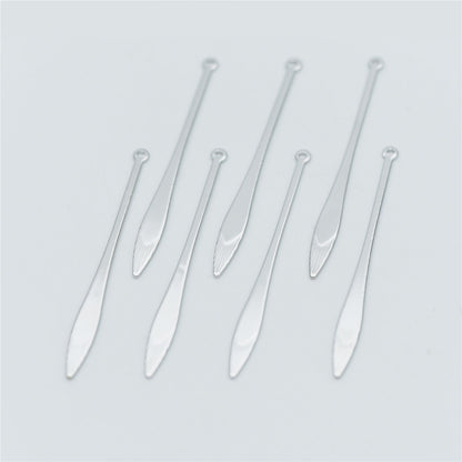 10pcs Silver tone Long Bar Charms 48mm, Rhodium plated Brass Stick Pendants (GB-633)
