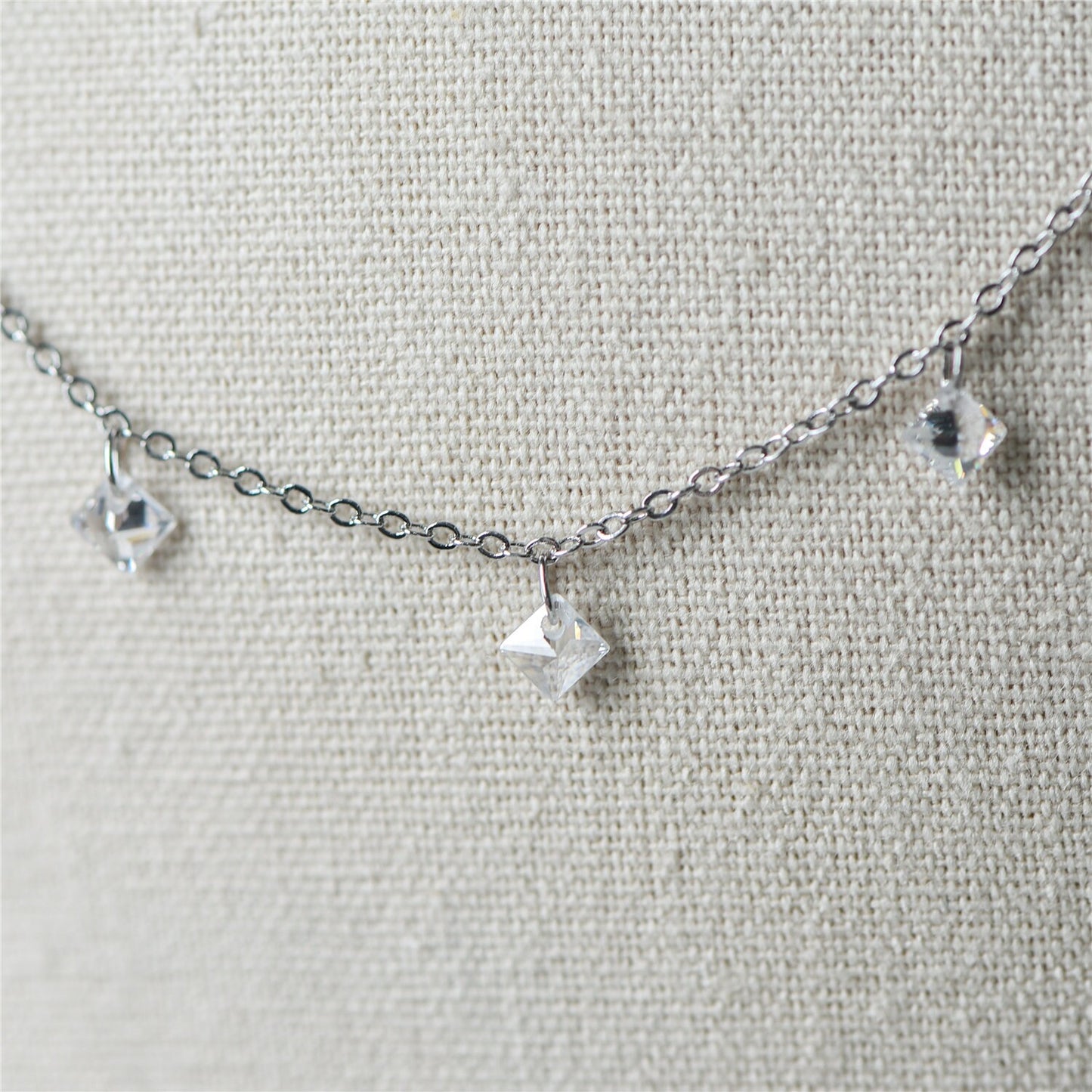 Gold/ Silver tone Beaded Chains, Gold/ Rhodium plated Brass Chain with CZ Beads 4mm (#LK-192)/ 1 Meter=3.3 ft