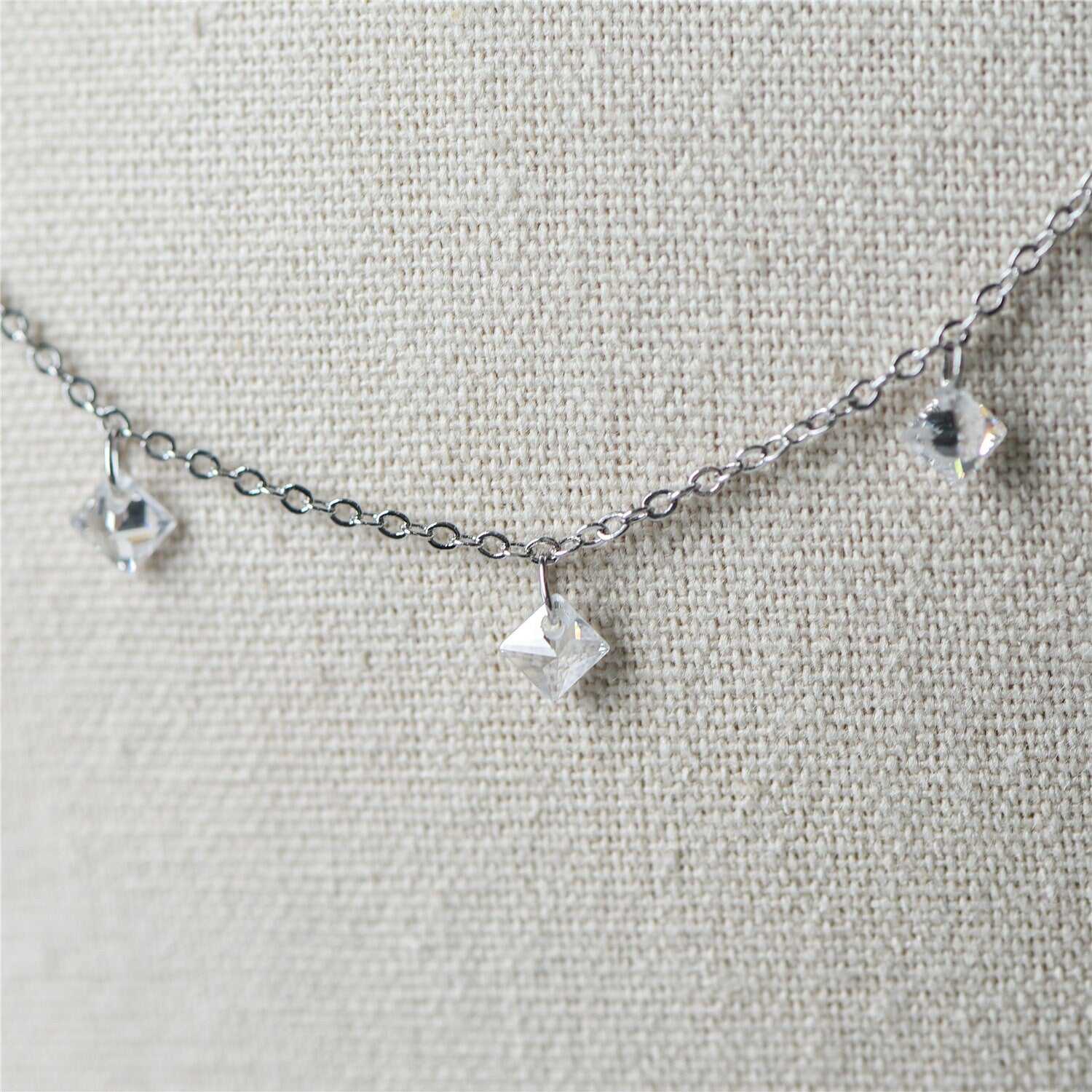 Gold/ Silver tone Beaded Chains, Gold/ Rhodium plated Brass Chain with CZ Beads 4mm (#LK-192)/ 1 Meter=3.3 ft