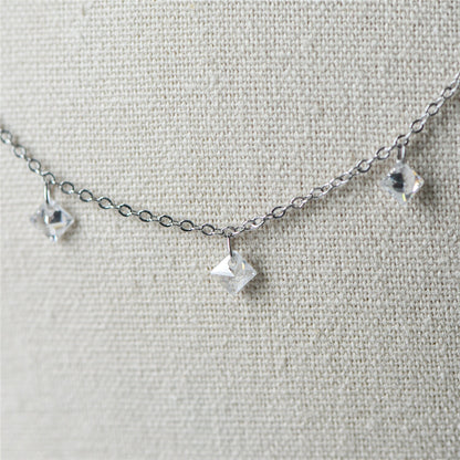 Gold/ Silver tone Beaded Chains, Gold/ Rhodium plated Brass Chain with CZ Beads 4mm (#LK-192)/ 1 Meter=3.3 ft