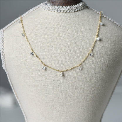 Gold/ Silver tone Beaded Chains, Gold/ Rhodium plated Brass Chain with CZ Beads 4mm (#LK-192)/ 1 Meter=3.3 ft