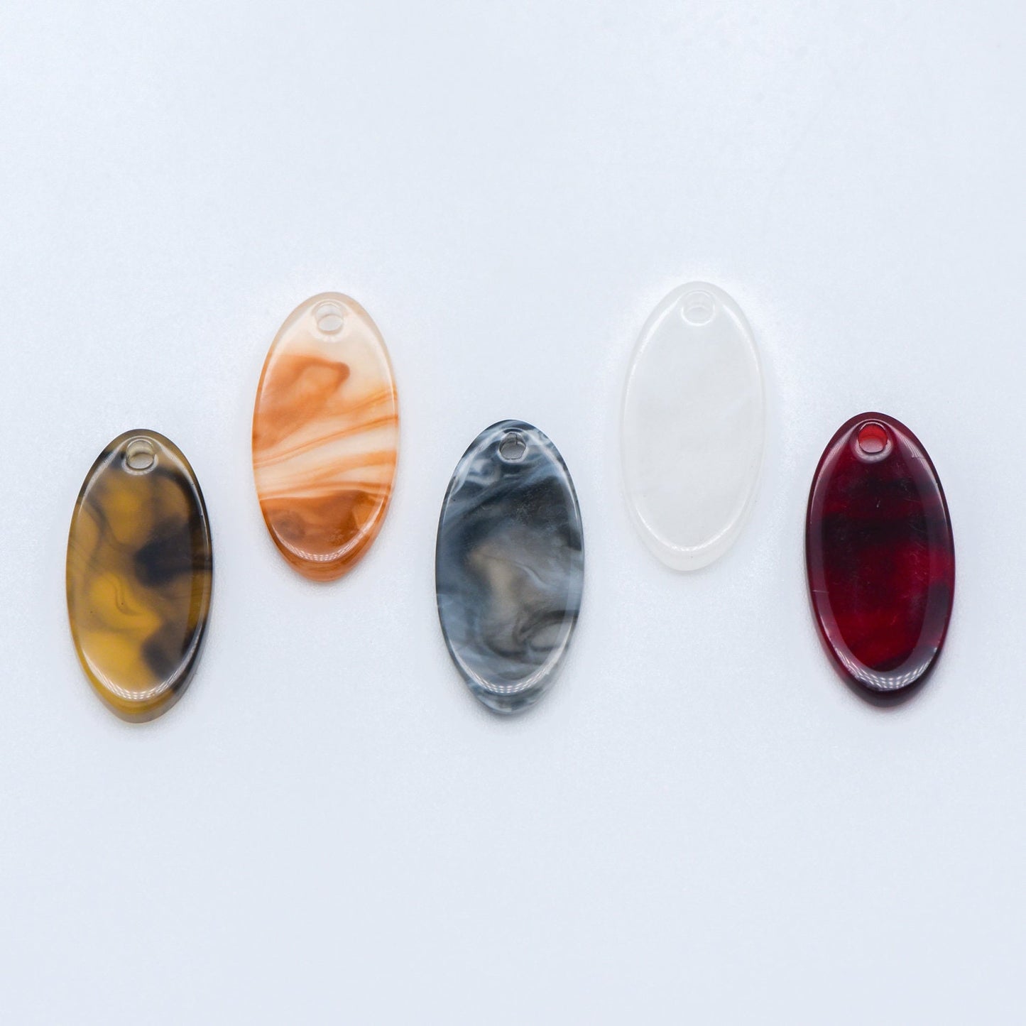 20pcs Tortoise Shell Acetate Oval Pendants 19x10mm, Acrylic Craft Earring Components, Resin Geometric Charms (#HT-50)