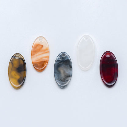 20pcs Tortoise Shell Acetate Oval Pendants 19x10mm, Acrylic Craft Earring Components, Resin Geometric Charms (#HT-50)