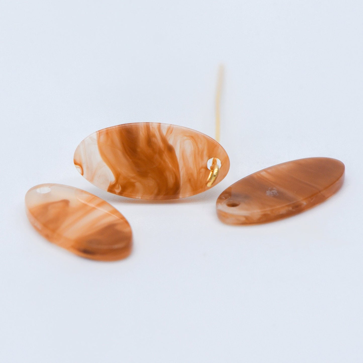 20pcs Tortoise Shell Acetate Oval Pendants 19x10mm, Acrylic Craft Earring Components, Resin Geometric Charms (#HT-50)