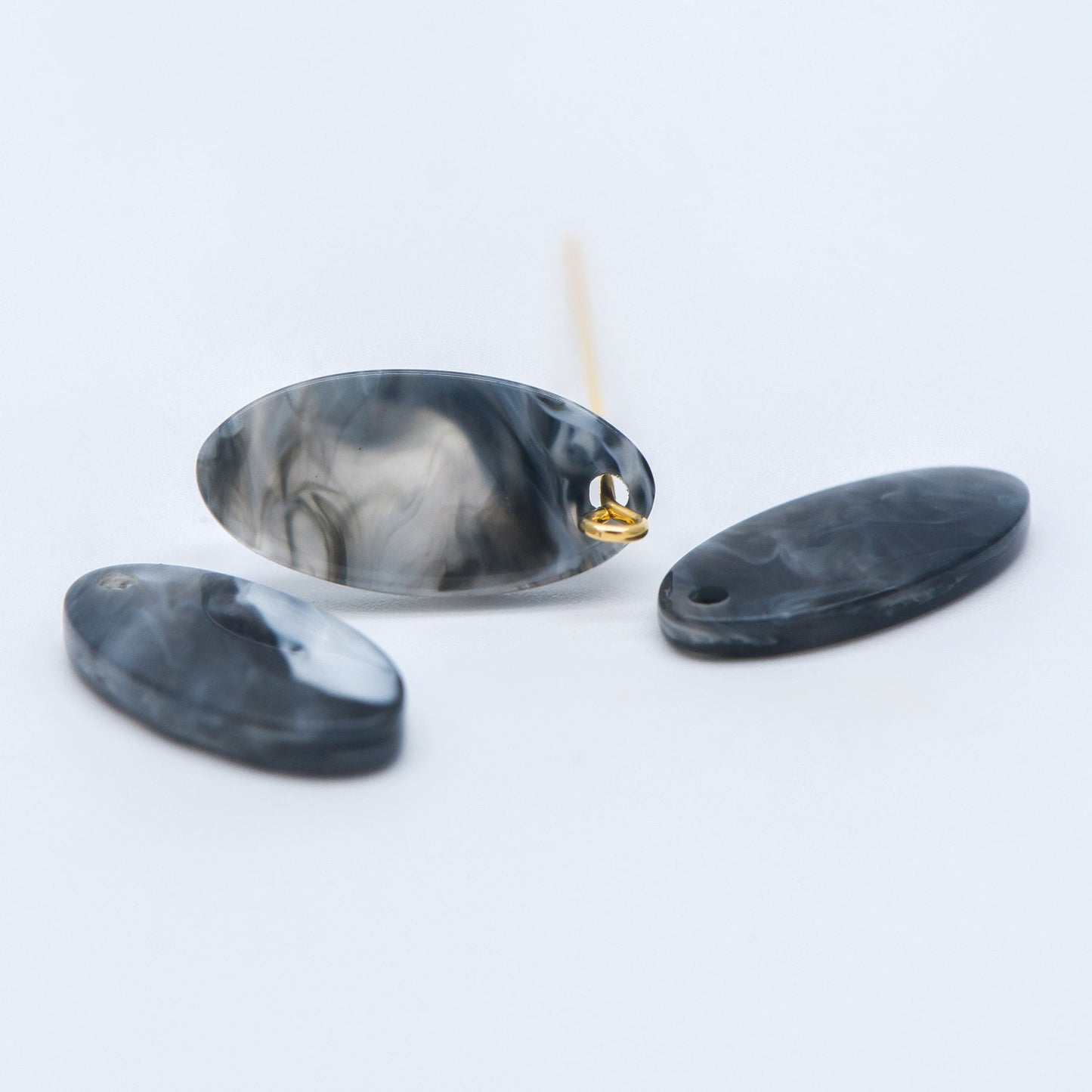 20pcs Tortoise Shell Acetate Oval Pendants 19x10mm, Acrylic Craft Earring Components, Resin Geometric Charms (#HT-50)