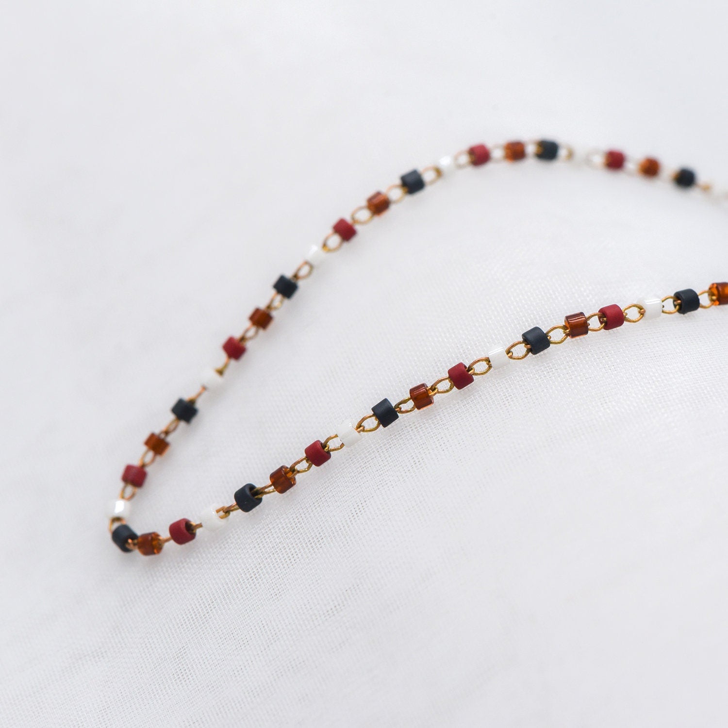 Miyuki Seed Bead Chain 1.8mm, Unplated Brass Chain (#LK-204-6)/ 1 meter=3.3 feet