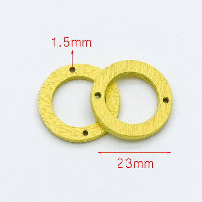 20pcs Wood Round Circle Pendants 23mm, Geometric Connector Charms, DIY Jewelry Components (#HT-65)