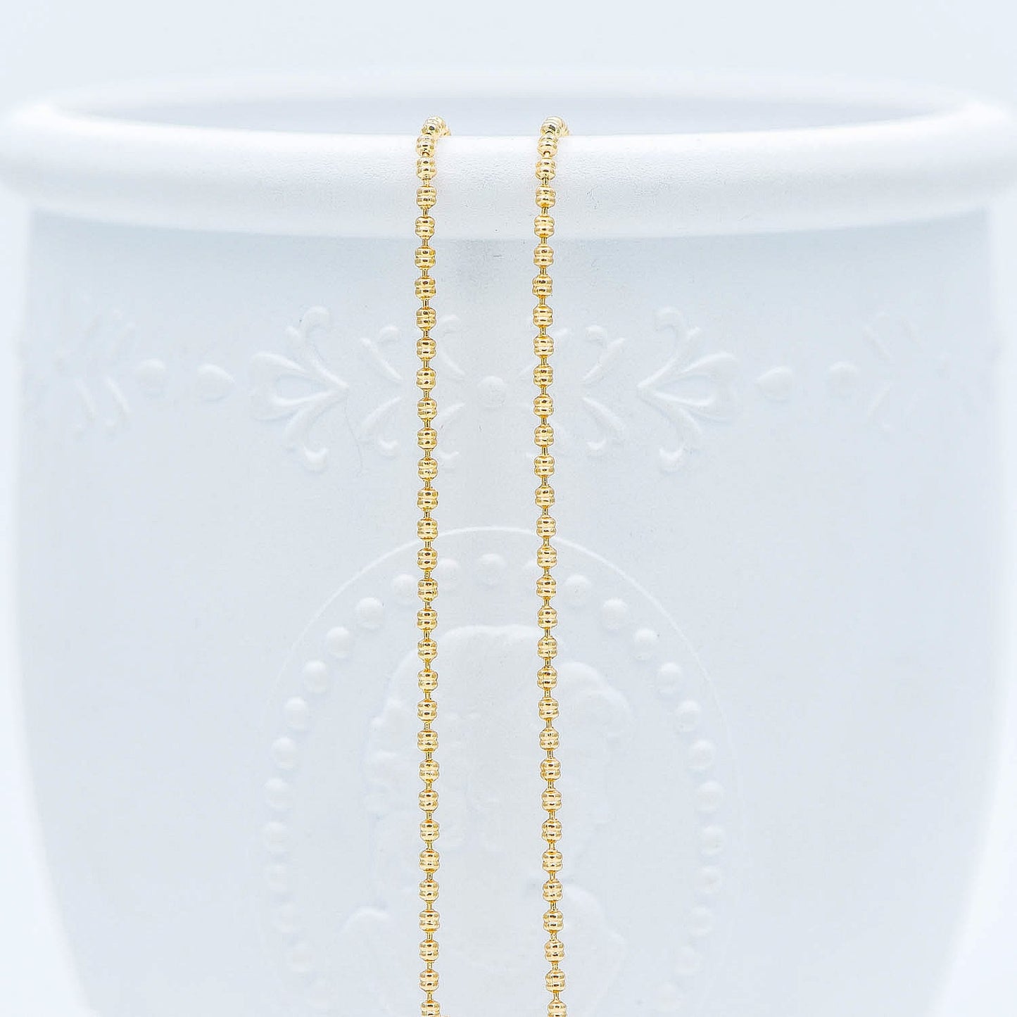 Gold/ Silver tone Ball Chains 1.5mm, Gold/ Rhodium plated Brass, DIY Necklace Chain Wholesale (#LK-229)/ 1 Meter=3.3 ft