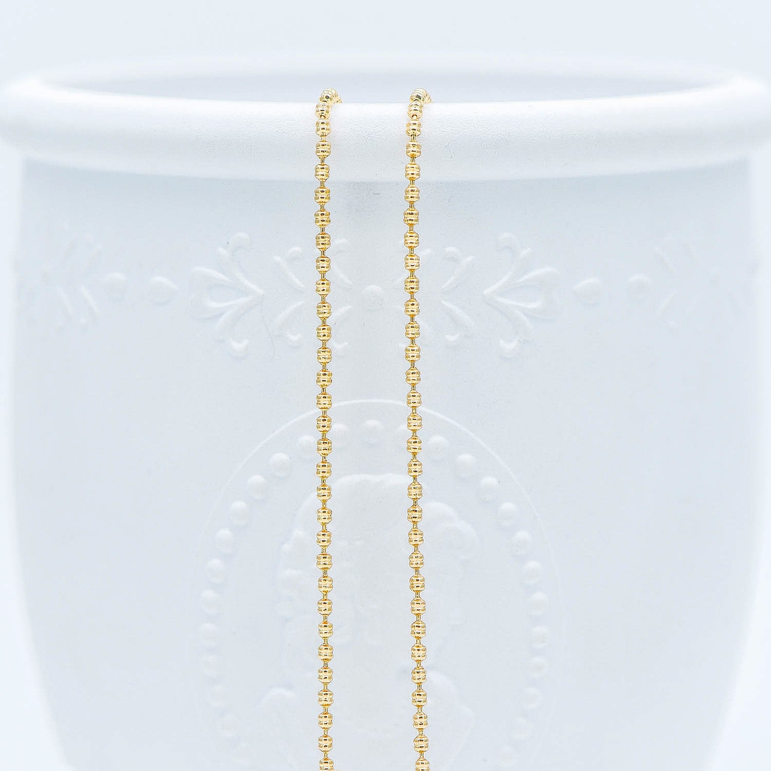 Gold/ Silver tone Ball Chains 1.5mm, Gold/ Rhodium plated Brass, DIY Necklace Chain Wholesale (#LK-229)/ 1 Meter=3.3 ft