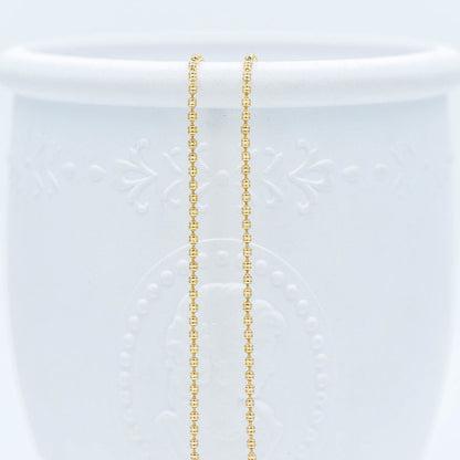 Gold/ Silver tone Ball Chains 1.5mm, Gold/ Rhodium plated Brass, DIY Necklace Chain Wholesale (#LK-229)/ 1 Meter=3.3 ft