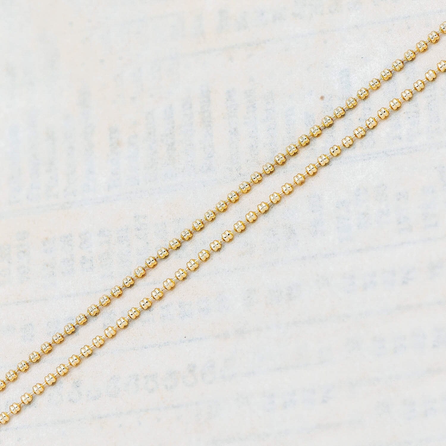 Gold/ Silver tone Ball Chains 1.5mm, Gold/ Rhodium plated Brass, DIY Necklace Chain Wholesale (#LK-229)/ 1 Meter=3.3 ft