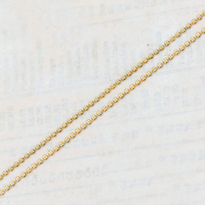 Gold/ Silver tone Ball Chains 1.5mm, Gold/ Rhodium plated Brass, DIY Necklace Chain Wholesale (#LK-229)/ 1 Meter=3.3 ft