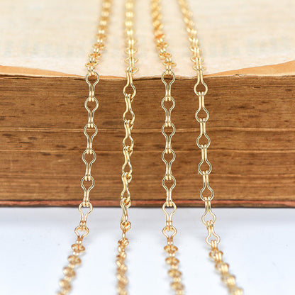 Gold/ Silver tone Link Chains 3.5mm, Real 18K Gold/ Rhodium plated Brass, Quality Specialty Chain Wholesale (#LK-231)/ 1 Meter=3.3 ft