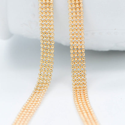 Gold/ Silver tone Multi Strand Ball Chains, Gold/ Rhodium plated Brass Beaded Chain Wholesale (#LK-233)/ 1 Meter=3.3 ft