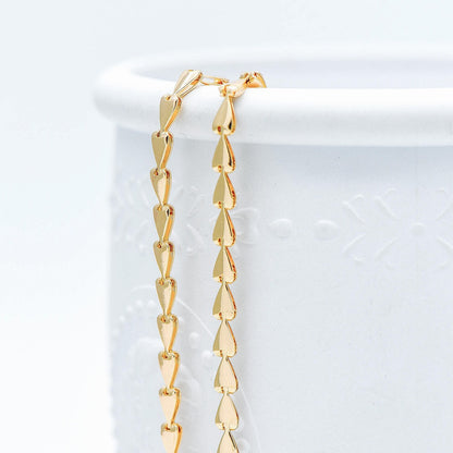Gold/ Silver Tone Triangle Chain 3mm, Gold/ Rhodium plated Brass Arrow Chain, Quality Chain for DIY Jewelry (#LK-239)/ 1 Meter=3.3 ft