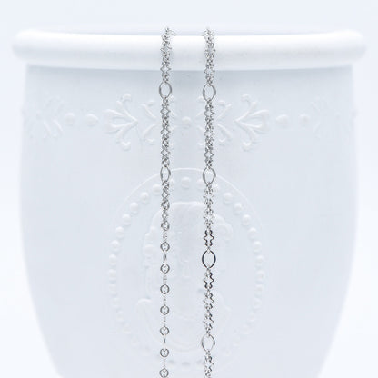 Rhodium plated Brass Link Chains 3mm (#LK-241-2)/ 1 Meter=3.3 ft