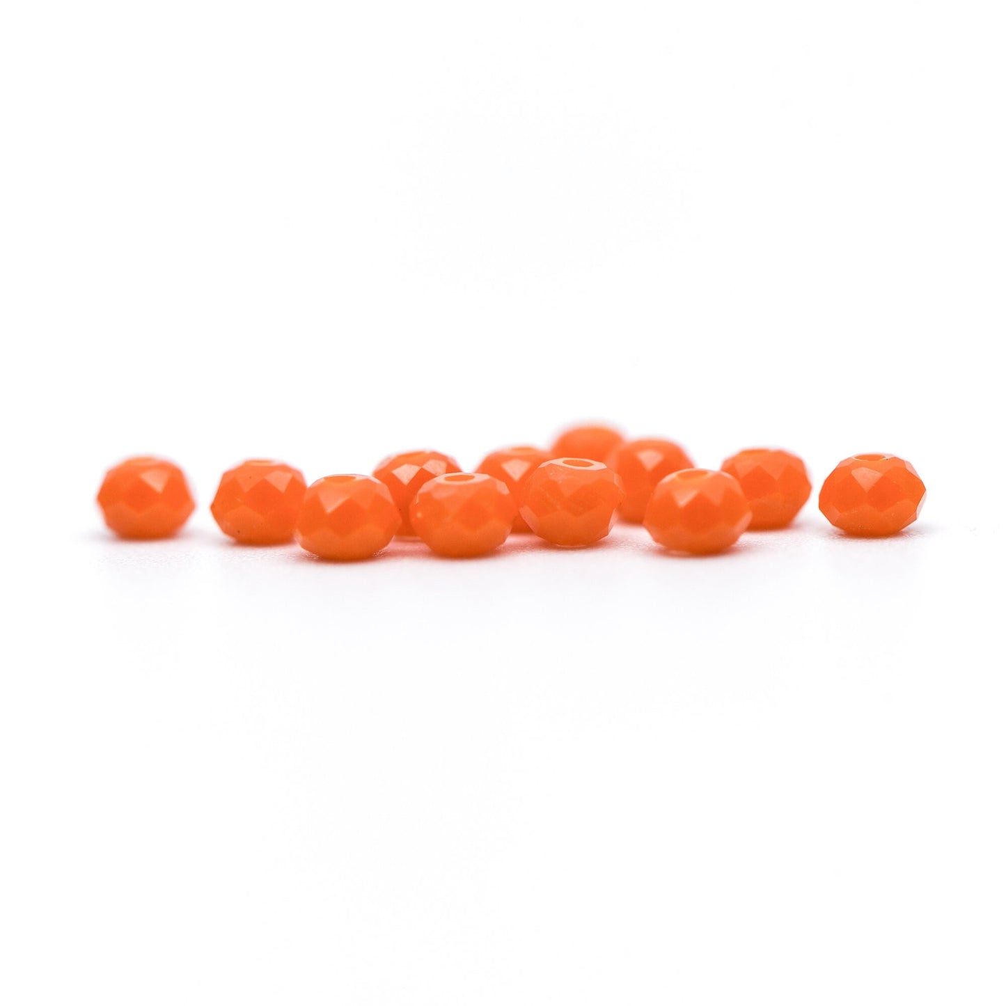 125pcs Crystal Glass Rondelle Faceted Tiny beads 2x3mm, Opaque Orange Red (#BZ03-32)